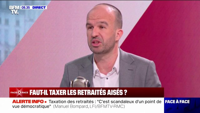 Taxer les retraités aisés: “Je trouve cela scandaleux d’un point de vue démocratique”, indique Manuel Bompard (LFI)