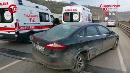 Samsun'da 3 araçlık zincirleme kaza Yaralılar var...