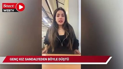 Genç kız sandalyeden düştü