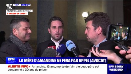 Mort d'Amandine: l'avocat du beau-père de la jeune fille, condamné à vingt ans de prison, se félicite de l'absence de "période de sûreté"
