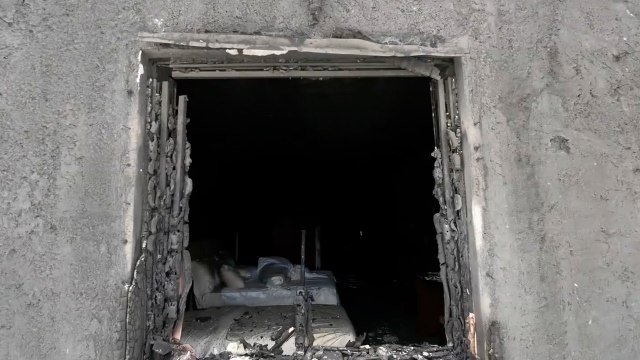 Kartalkaya Kayak Merkezi’nde yanan otelin içi FPV dronla görüntülendi