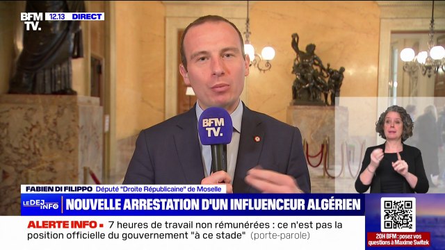 Influenceur algérien arrêté: Le signal de fermeté est primordial, Bruno Retailleau a raison de le donner , estime Fabien Di Filippo (LR)