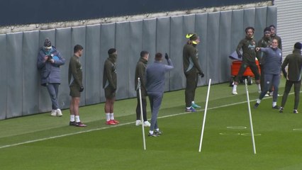 Manchester City train ahead of crucial UCL clash with PSG