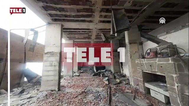 Yangın faciasının yaşandığı otelin içi dronla görüntülendi