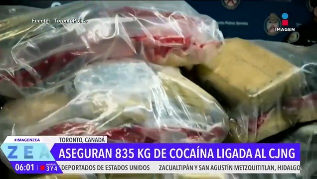 Aseguran en Toronto, Canadá, 835 kilogramos de cocaína ligados al CJNG