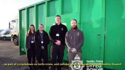 Samurai swords & machetes seized & destroyed in Dyfed-Powys Police crackdown