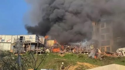 Üsküdar’da işçilerin kaldığı konteynerlerde yangın