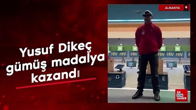 Milli atıcı Yusuf Dikeç, Almanya'da gümüş madalya kazandı