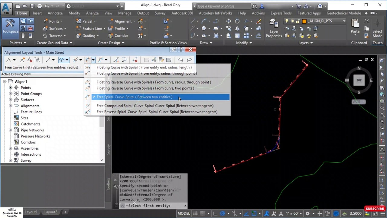 how to Create an Alignment and Profile in civil 3d #autocadcivil3d # ...