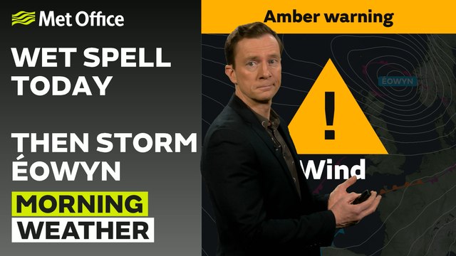 Met Office Thursday morning weather forecast 23/01/2025 - Wet and windy weather arriving