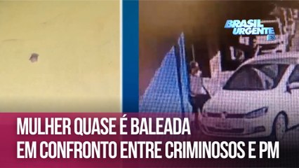 Mulher quase é baleada em confronto entre criminosos e PM