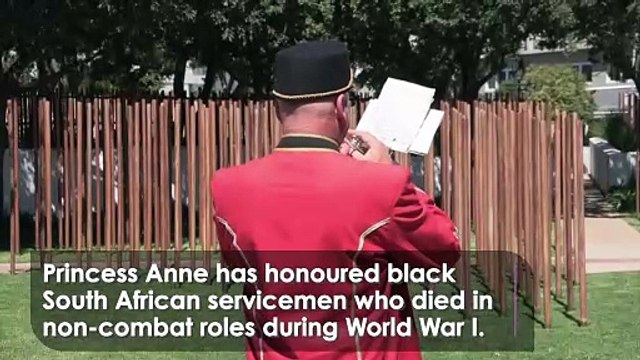 Princess Anne honours South African servicemen from World War I