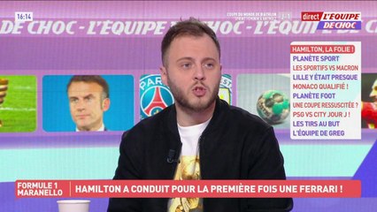 Lewis Hamilton a conduit pour la première fois une Ferrari ! - L'Équipe de Choc - extrait