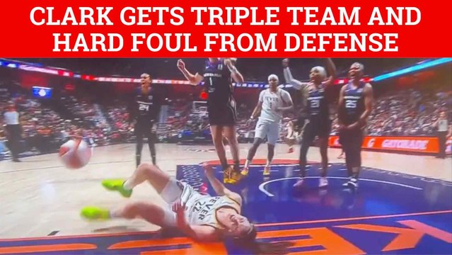 Caitlin Clark faces triple team and hard foul from Connecticut Sun in WNBA debut