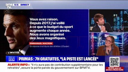 Sophie Primas (porte-parole du gouvernement): "Il est légitime que nous ne reconduisions pas le budget des Sports destiné à financer les Jeux olympiques"