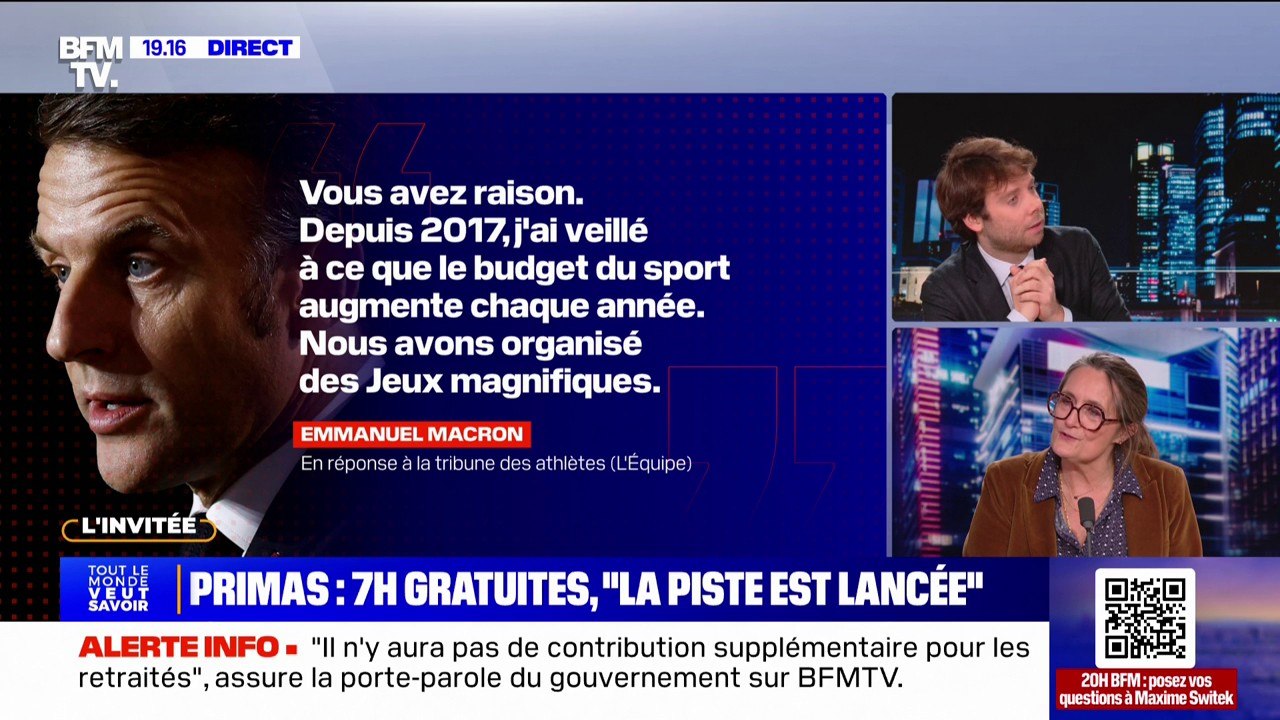 Sophie Primas (porte-parole du gouvernement): "Il est légitime que nous ne reconduisions pas le budget des Sports destiné à financer les Jeux olympiques"