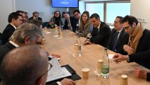 Encuentro de Pedro Sánchez, presidente del Gobierno, con empresarios españoles en Davos.