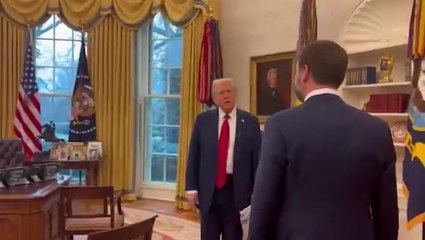 Watch JD Vance’s reaction to stepping into Oval Office for first time