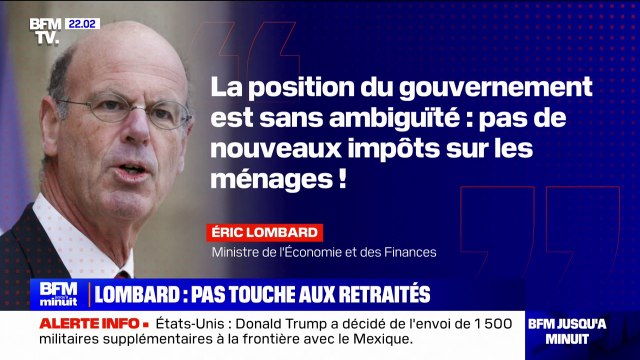 Contribution des retraités: Éric Lombard repousse l'idée de nouveaux impôts sur les ménages