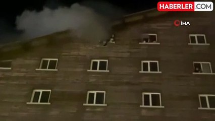 Bolu'daki faciada çaresizliğin görüntüsü: Hayatta kalmak için 12'nci kattan atladı
