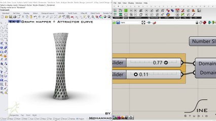Grasshopper in 1 minute - EX 2 - Graph mapper + Attractor curve