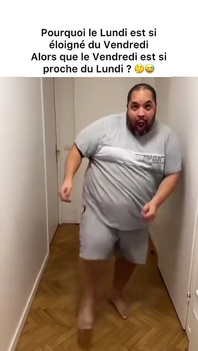 Pourquoi le Lundi est si éloigné du Vendredi Alors que le Vendredi est si proche du Lundi ? 🤔😅#humour #drole #danse #dance