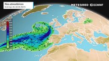 Rios atmosféricos a afetarem Portugal até às 05:00h de domingo, dia 26 de janeiro.