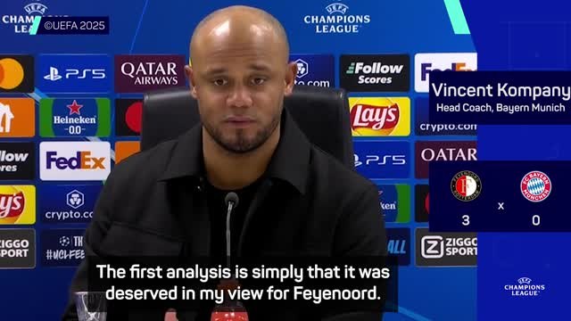 Bayern well-beaten by Feyenoord, confesses Kompany