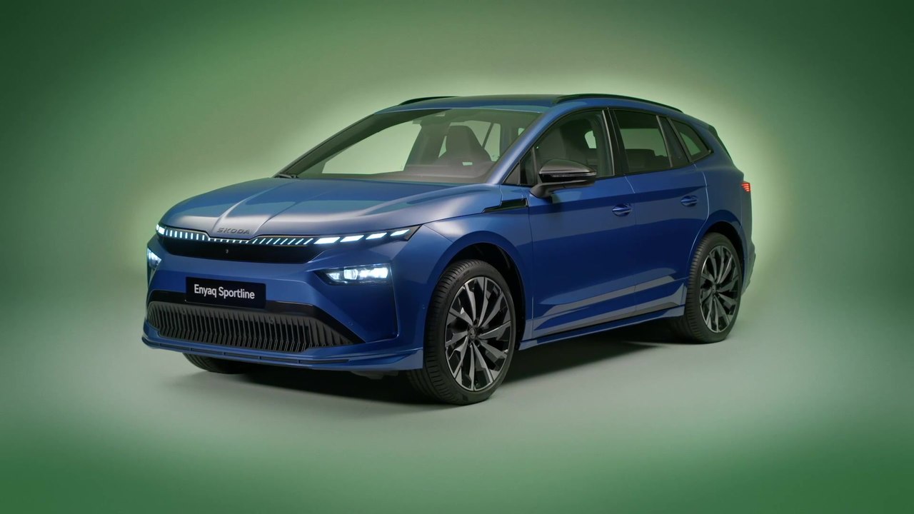 Der neue Škoda Enyaq - Sportline-Version hebt sich durch markante schwarze Designdetails ab