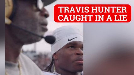 Deion Sanders catches Travis Hunter lying and gives him look of shame