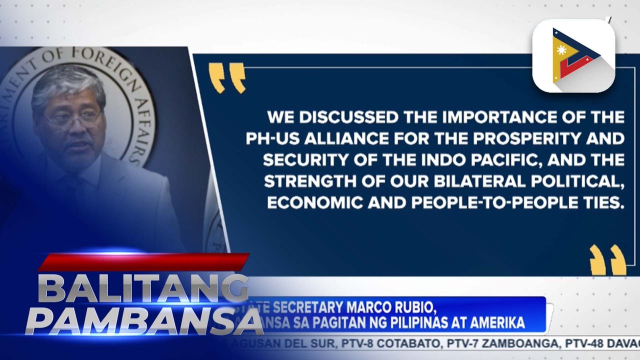 U.S. Secretary of State Marco Rubio, pinagtibay ang alyansa sa pagitan ng Pilipinas at Amerika