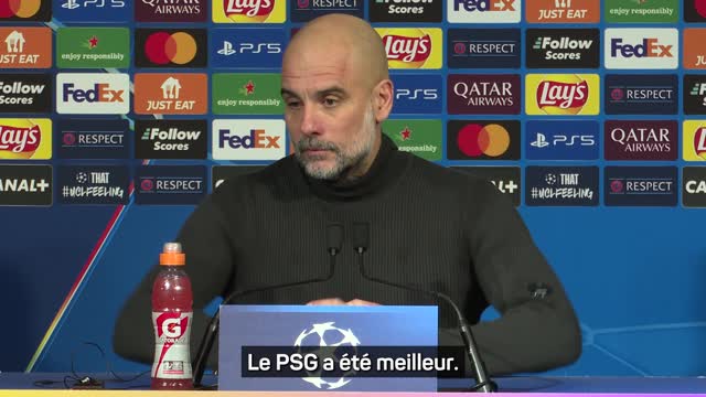 Man. City - Guardiola : "Le PSG était meilleur"