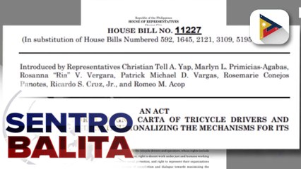 Panukalang pagbuo ng “Magna Carta of Tricycle Drivers and Operators” at iba pang panukala...