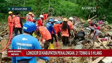 Suasana Pantauan Udara Evakuasi Bencana Longsor Pekalongan, 21 Korban Meninggal dan 5 Lainnya Hilang