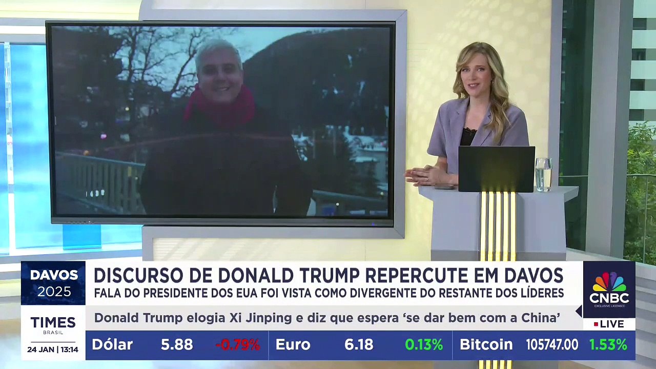 Saiba como discurso de Donald Trump repercutiu em Davos no Fórum Econômico Mundial