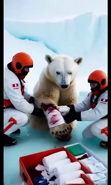 A Heartwarming Tale Polar Bear Cub Seeks Human Help to Save Mama Bear! 🐻‍❄️💕 #ArcticRescue #Discov