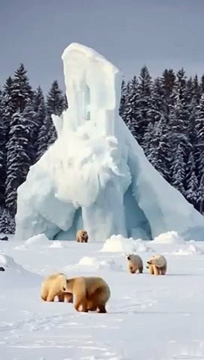 Heroic Rescue Polar Bear Saved from Avalanche! 🐻‍❄️❄️ #ArcticSurvival  #animals #DiscoveriesDeepSea
