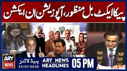 PECA Act Amendment Bill - ARY News 5 PM Headlines | 23rd Jan 2025