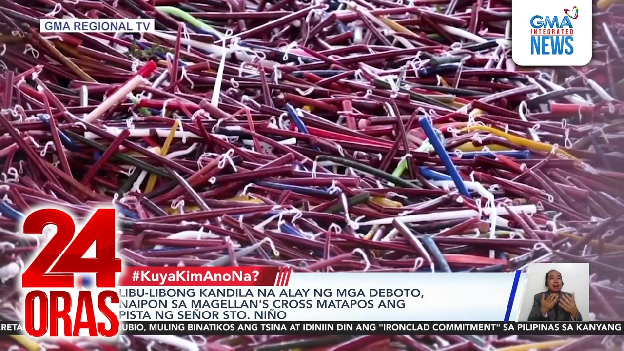 Libu-libong kandila na alay ng mga deboto, naipon sa Magellan's Cross matapos ang Pista ng Señor Sto. Niño | 24 Oras