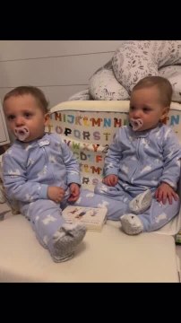 Twins Imitate Animal Sounds While Reading Books