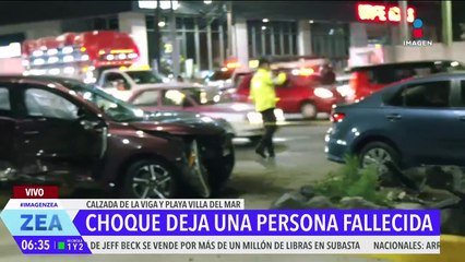 Choque deja una persona fallecida en el cruce de Eje 5 Sur y La Viga, CDMX