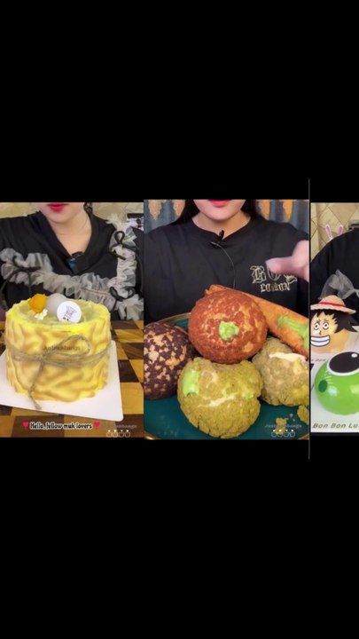 #105  Desserts Mukbang ASMR || Cake, cream puffs, mini mousse cakes #asmr #mukbang #desserts #cakes