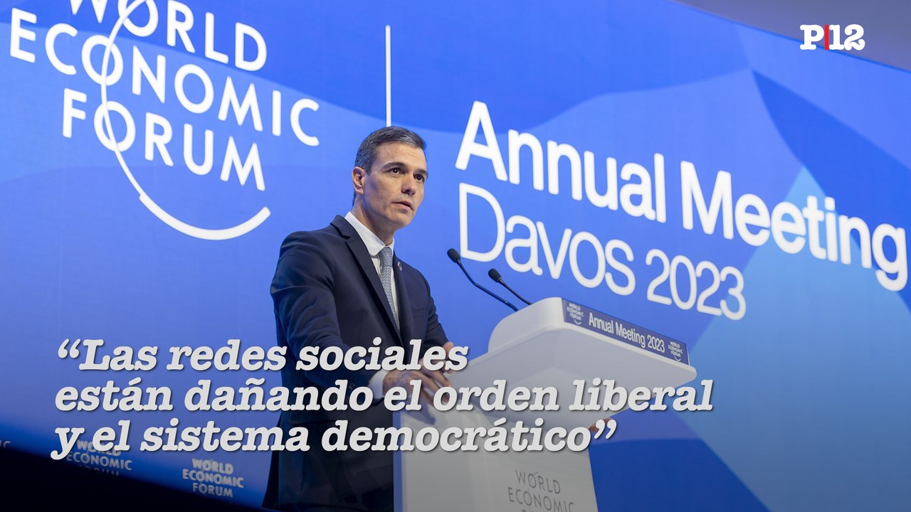 "Las redes sociales están dañando el orden liberal y el sistema democrático": El discurso de Pedro Sánchez en Davos