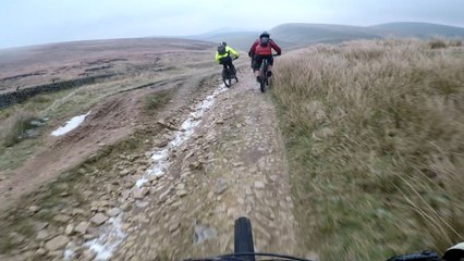 Multiple slips make daring rider question his decision to cycle in extremely icy conditions