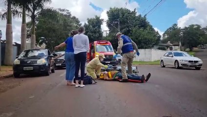 Idoso é socorrido na Rua Salgado Filho, no Bairro Cancelli