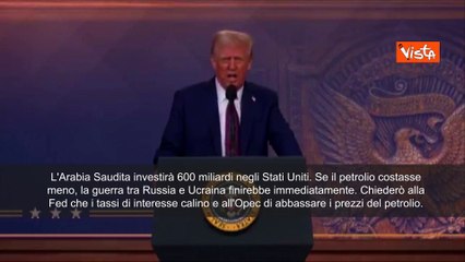 Trump: "Chieder? a Opec e Riad di abbassare i prezzi del petrolio"