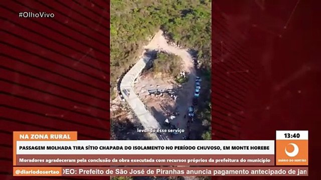 Passagem molhada tira sítio Chapada do isolamento no período chuvoso, em Monte Horebe