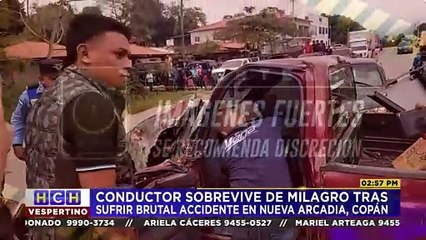 ¡Vivo de milagro! Rescatan a conductor tras brutal choque en Copán