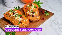Uit de oven: Gevulde flespompoen