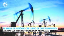 El barril de petróleo cae luego de que Trump insta a bajar los precios y considera aranceles